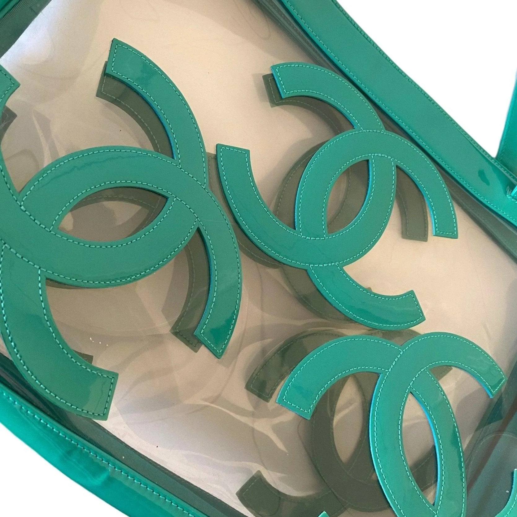 Chanel Turquoise Transparent Bag