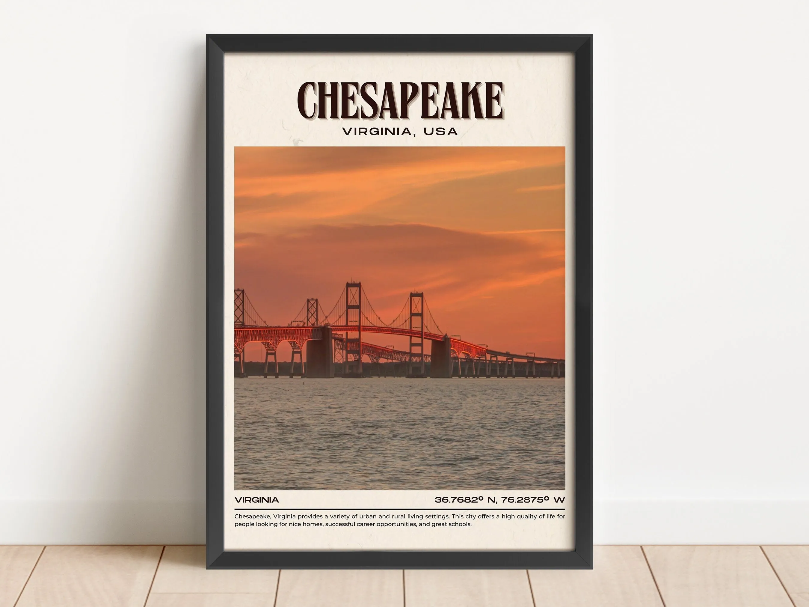 Chesapeake Vintage Wall Art, Virginia, USA