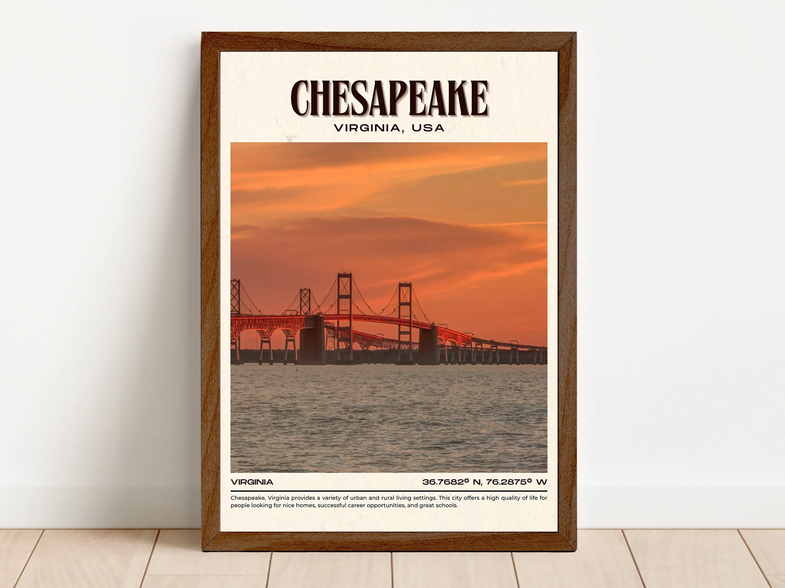Chesapeake Vintage Wall Art, Virginia, USA
