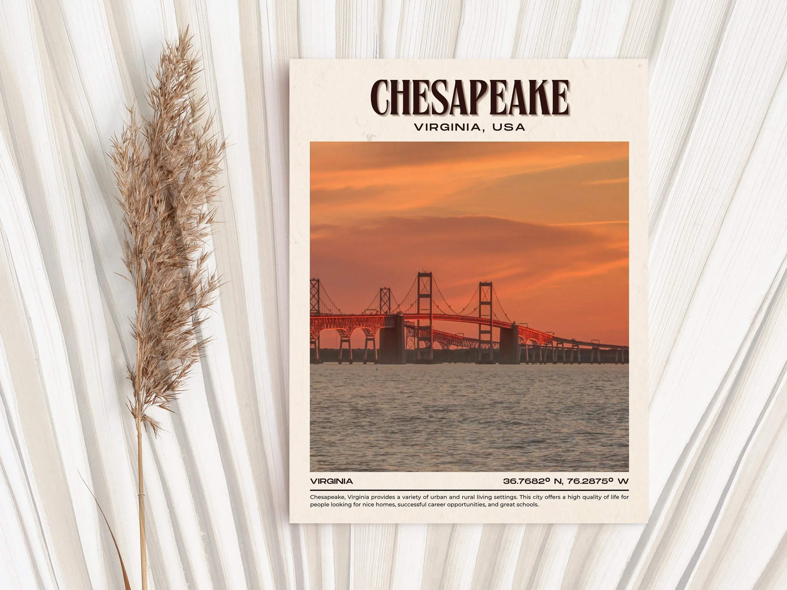 Chesapeake Vintage Wall Art, Virginia, USA