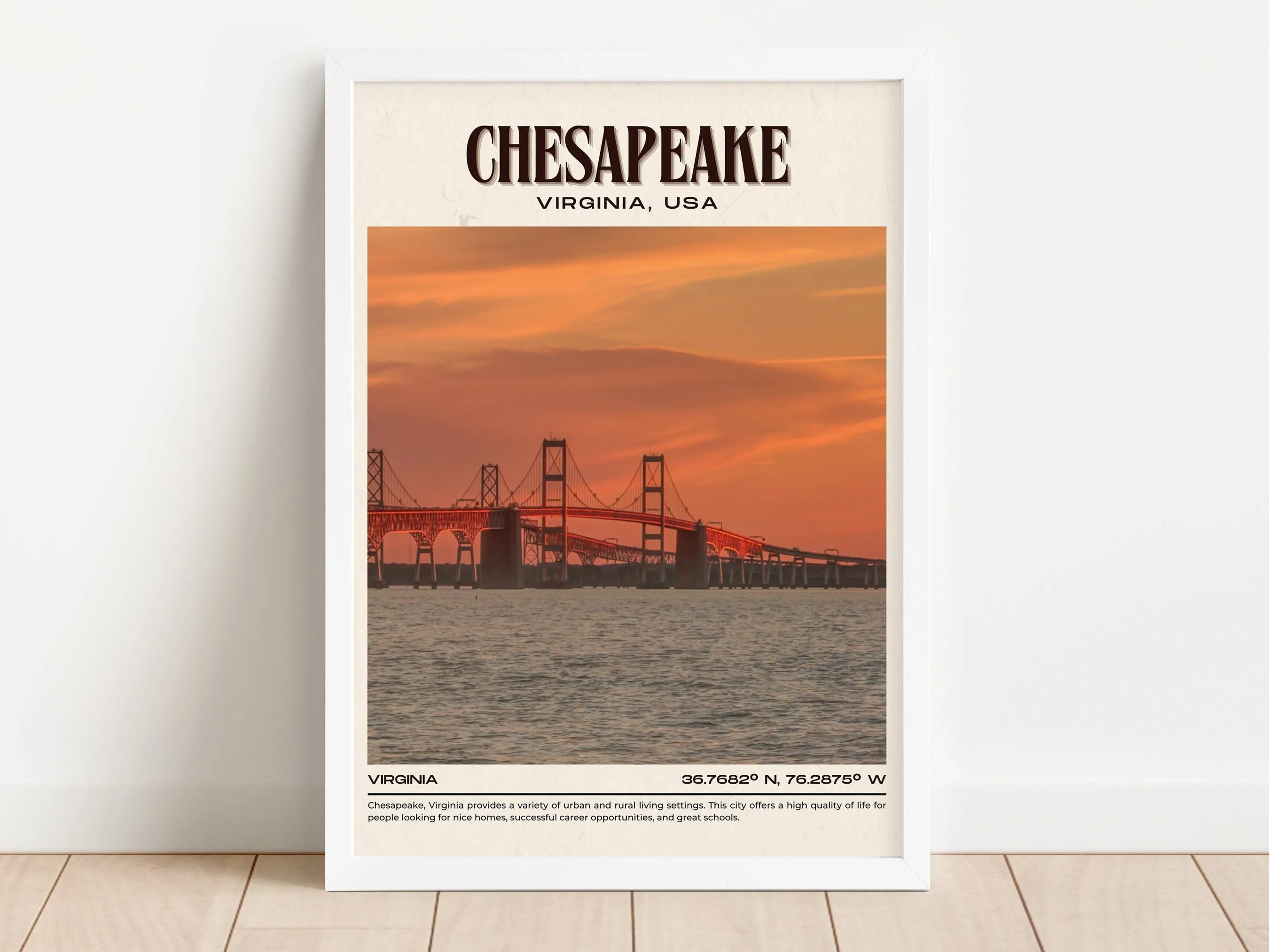 Chesapeake Vintage Wall Art, Virginia, USA