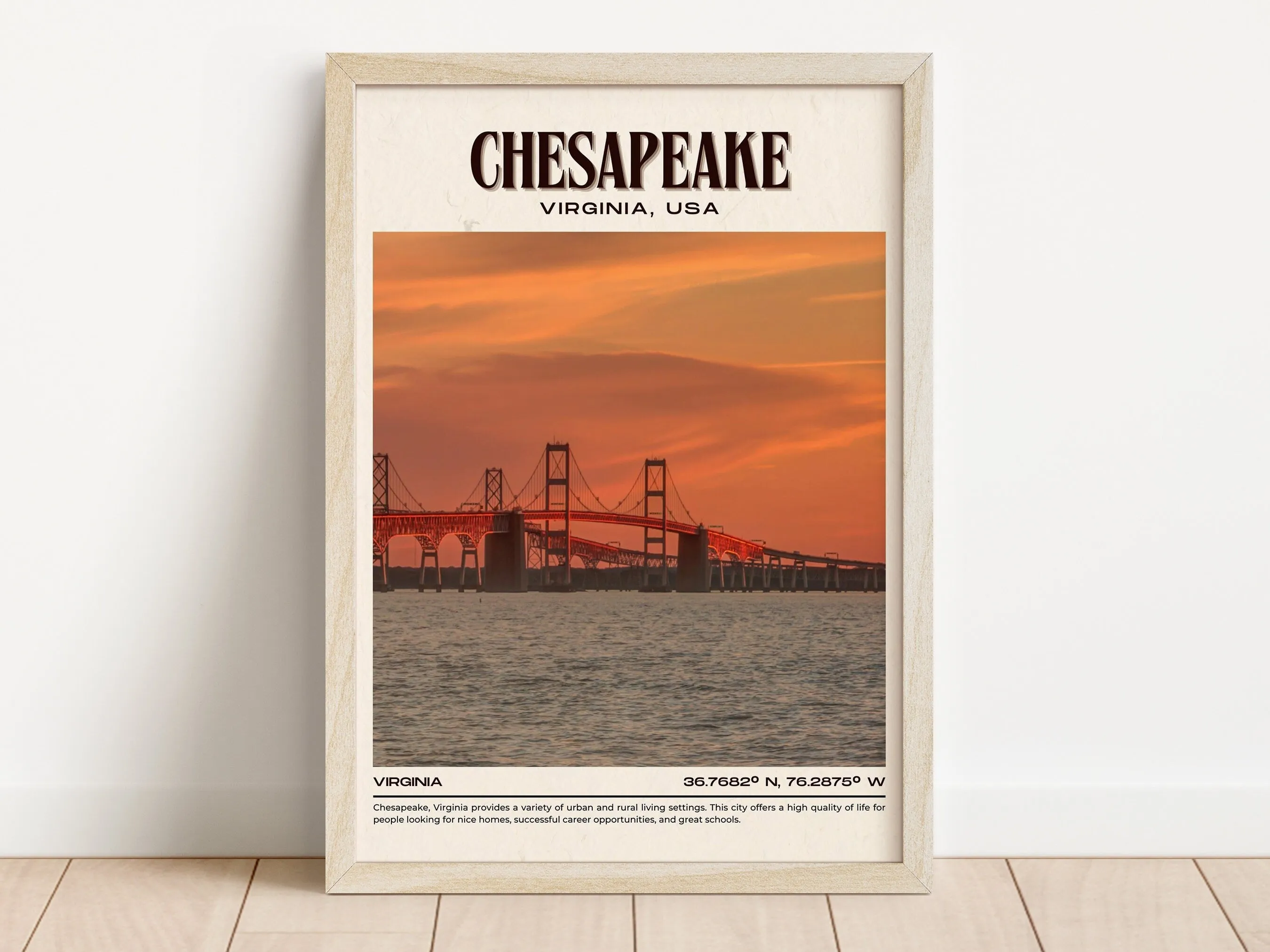 Chesapeake Vintage Wall Art, Virginia, USA