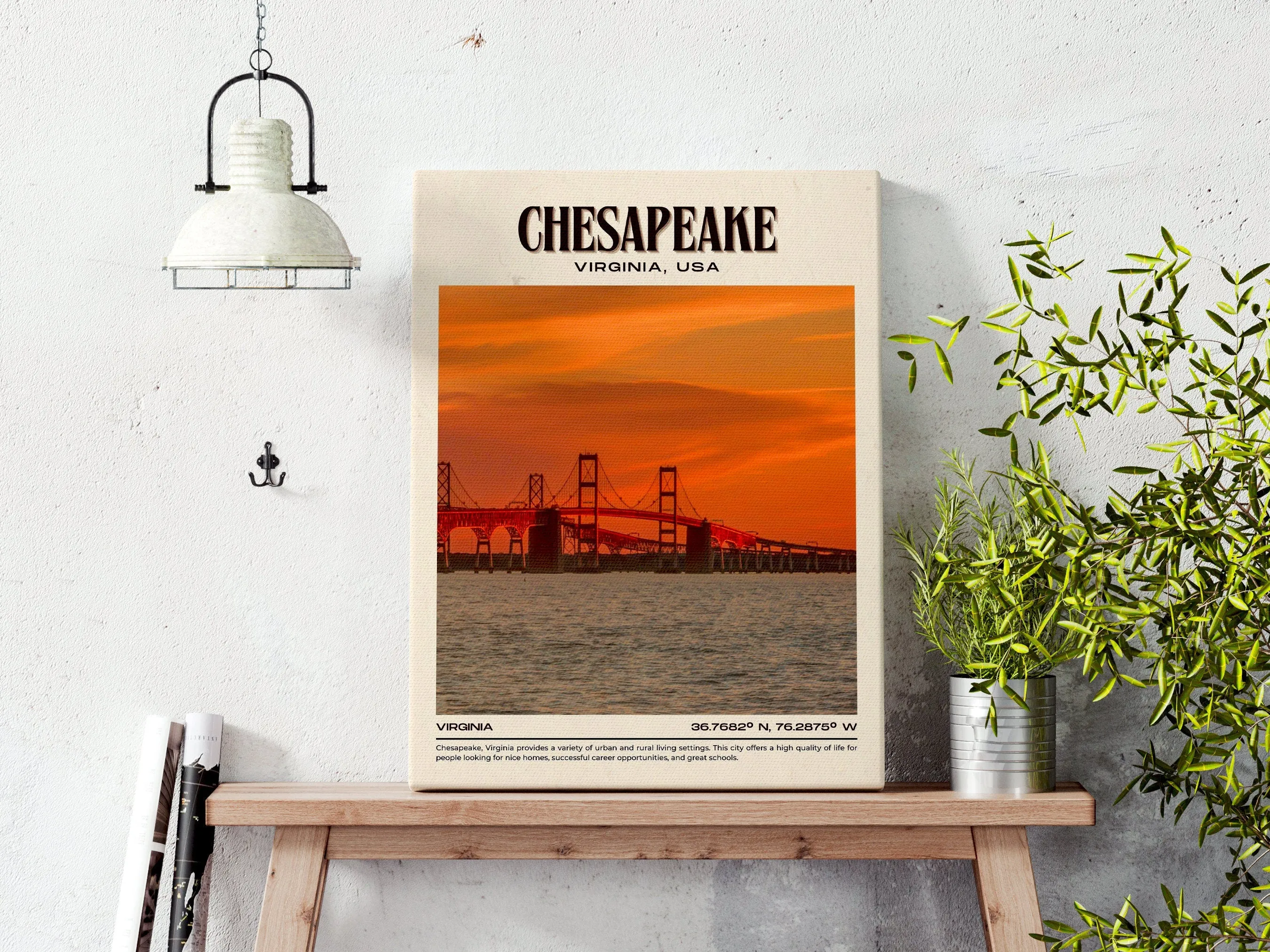 Chesapeake Vintage Wall Art, Virginia, USA
