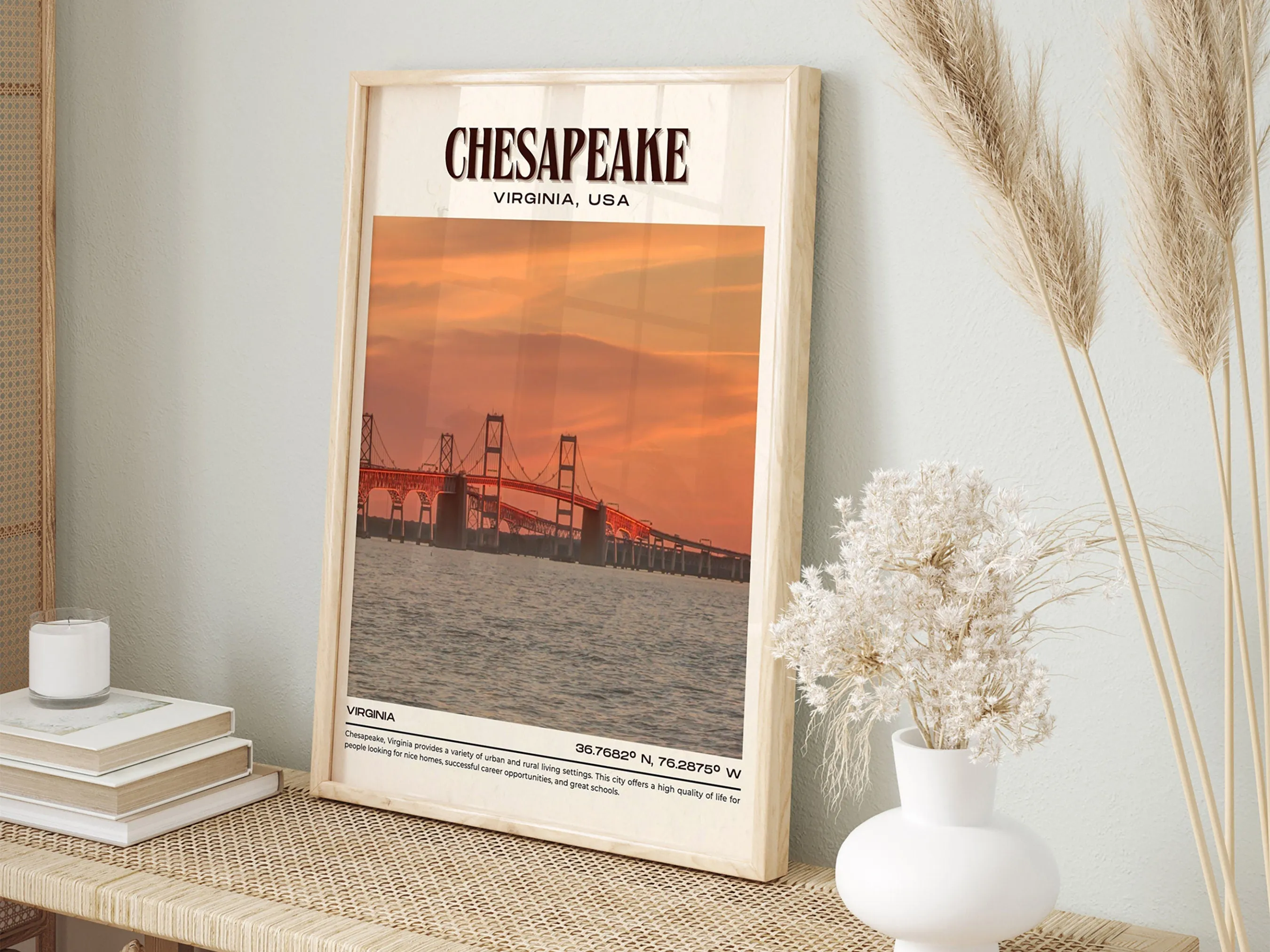 Chesapeake Vintage Wall Art, Virginia, USA