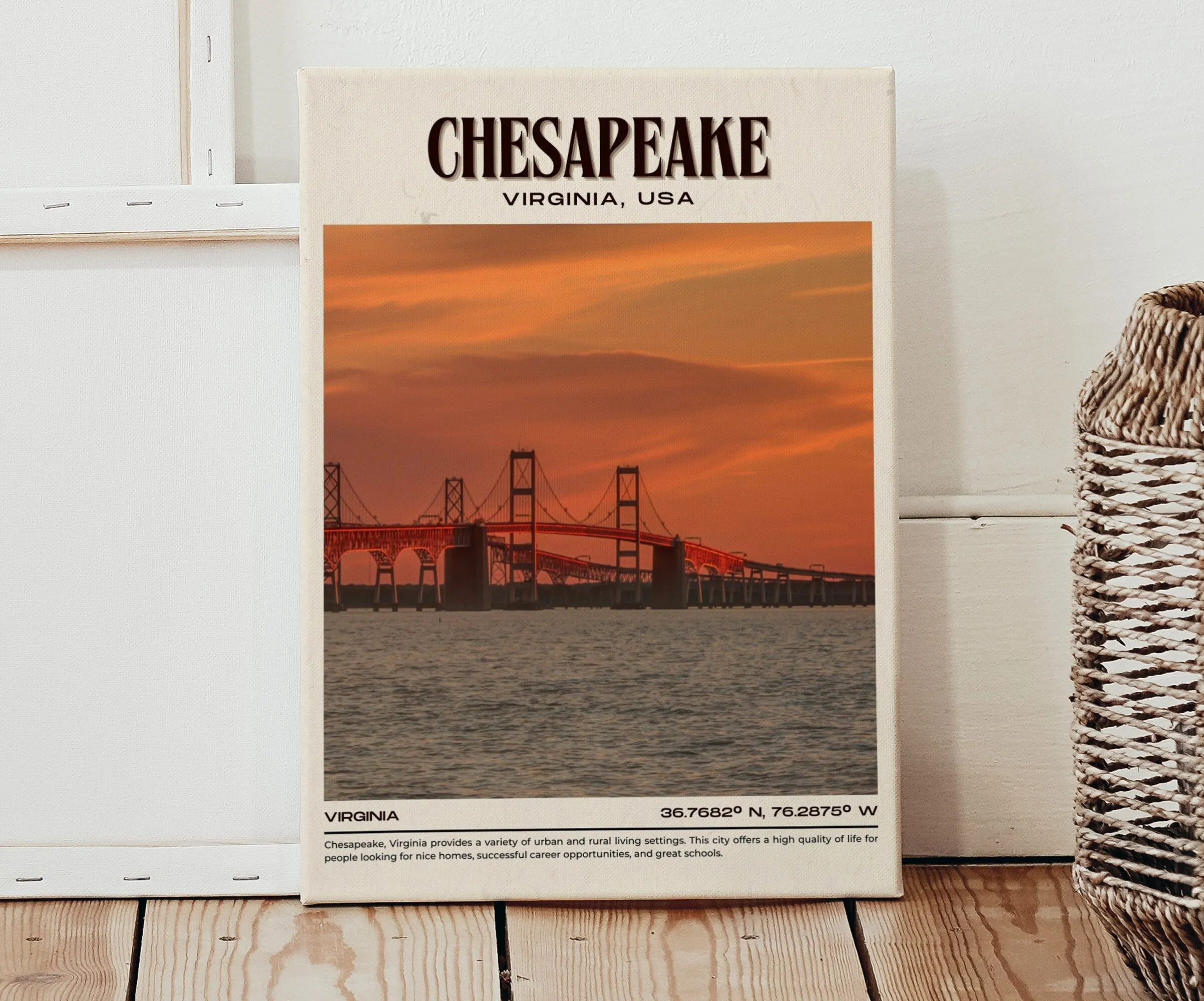 Chesapeake Vintage Wall Art, Virginia, USA