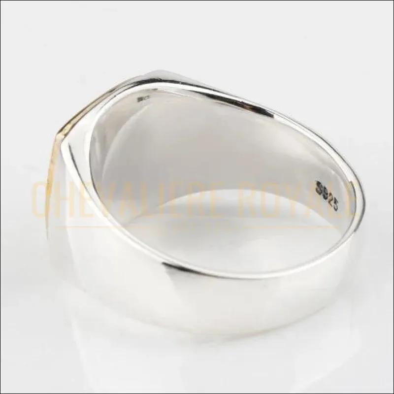 Chevalière homme personnalisable en argent style simple