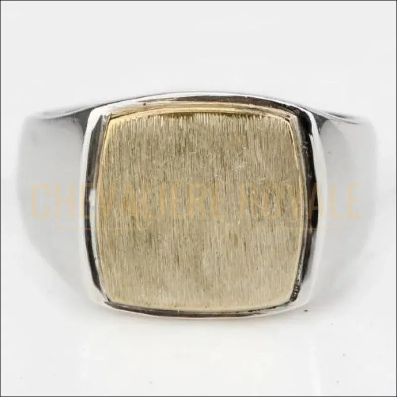 Chevalière homme personnalisable en argent style simple