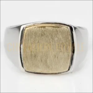 Chevalière homme personnalisable en argent style simple