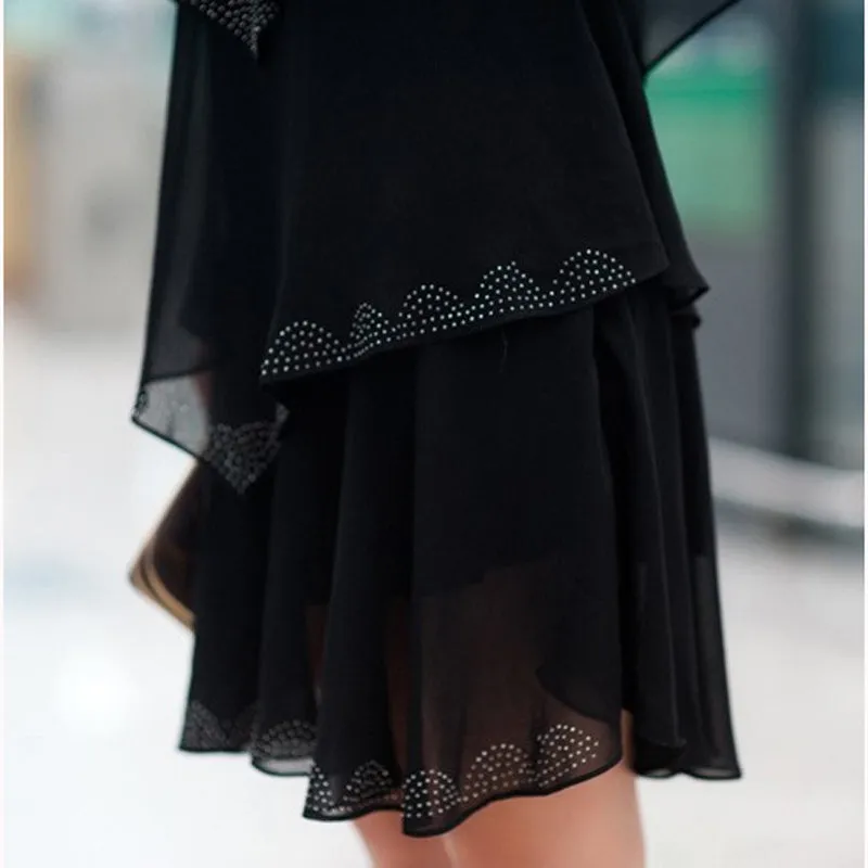 Chiffon Short Sleeved Layer Dress