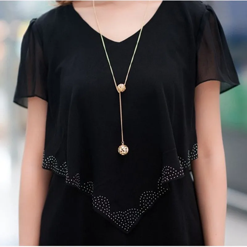 Chiffon Short Sleeved Layer Dress