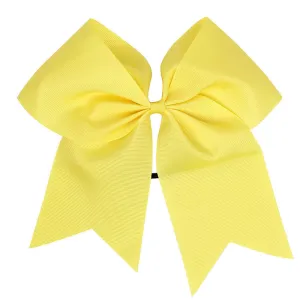 Chixx Solid Plain Basic Cheer Dance Softball Bows - Bright Yellow