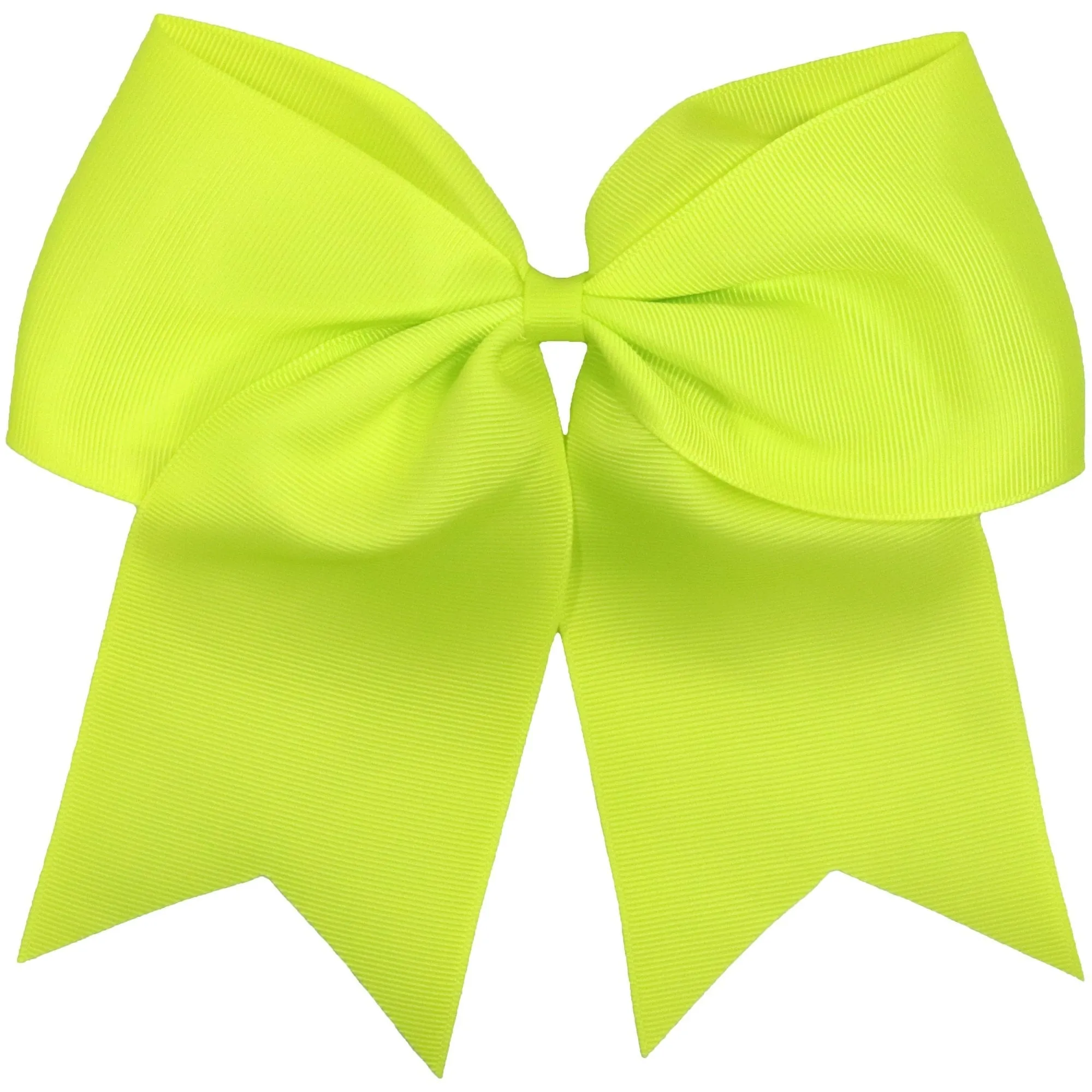 Chixx Solid Plain Basic Cheer Dance Softball Bows - Neon Yellow