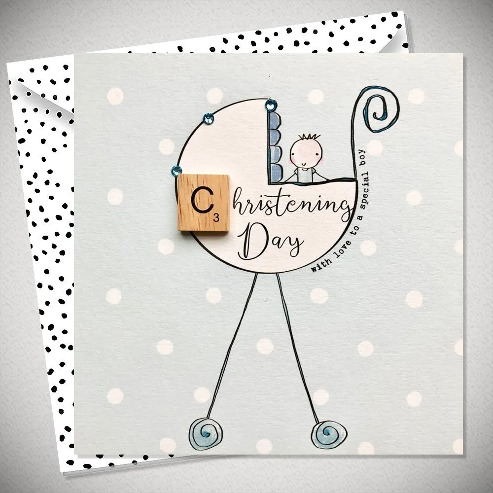 Christening Day Baby Boy Card - With Love to a Special Boy