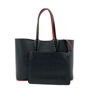 CHRISTIAN LOUBOUTIN Studded Cabata Leather Tote Bag Black