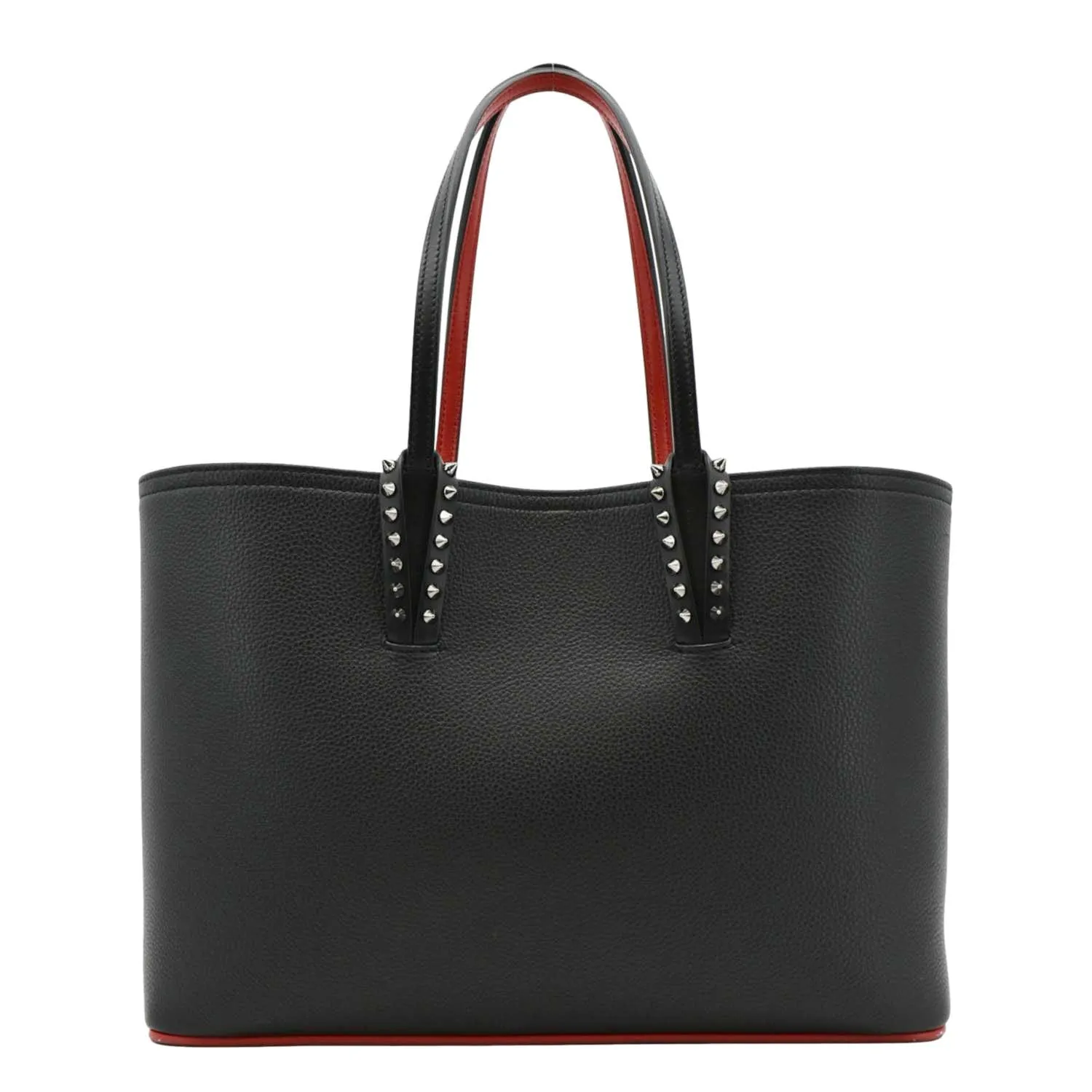 CHRISTIAN LOUBOUTIN Studded Cabata Leather Tote Bag Black