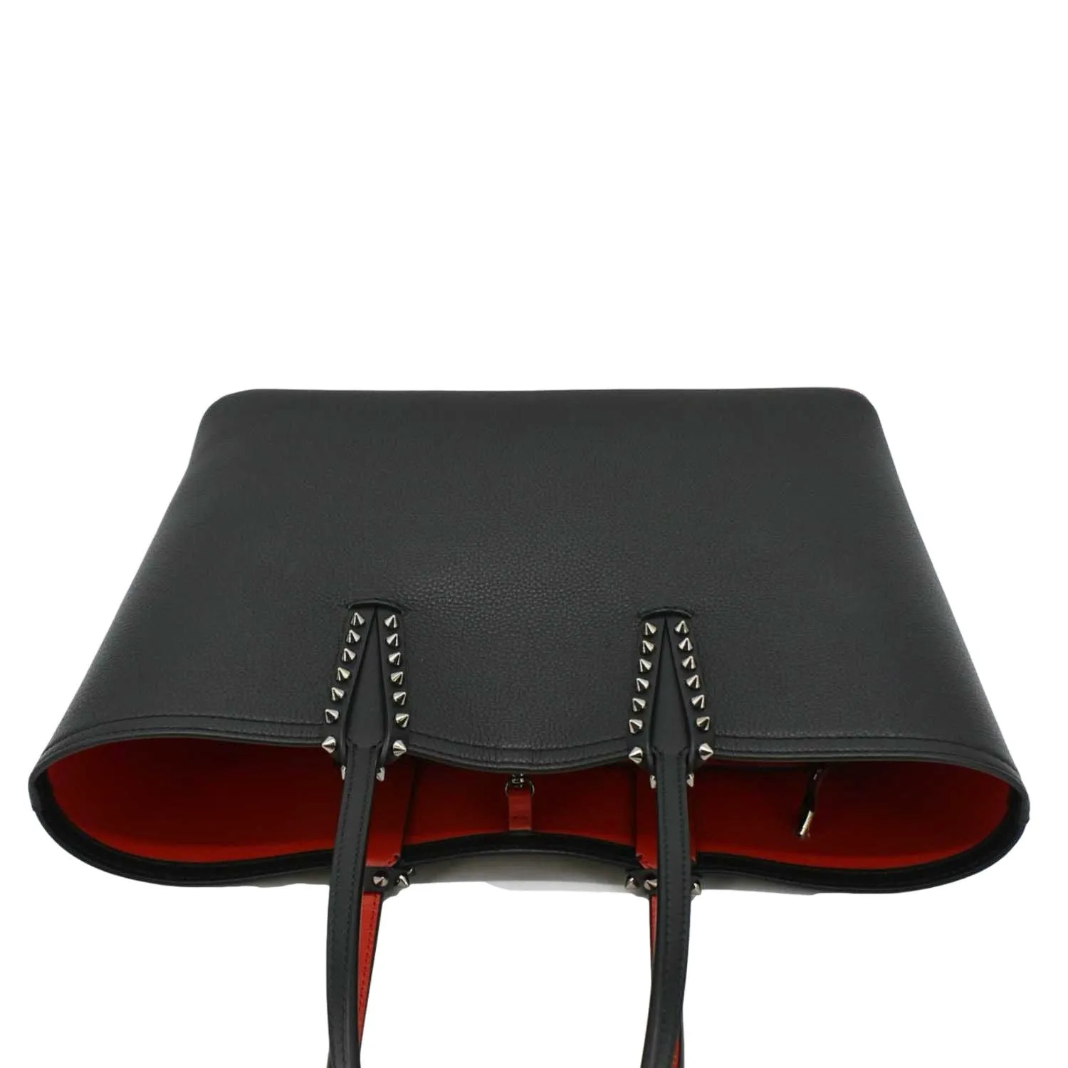 CHRISTIAN LOUBOUTIN Studded Cabata Leather Tote Bag Black