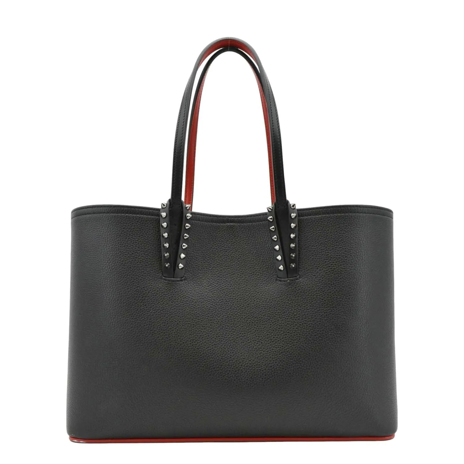CHRISTIAN LOUBOUTIN Studded Cabata Leather Tote Bag Black