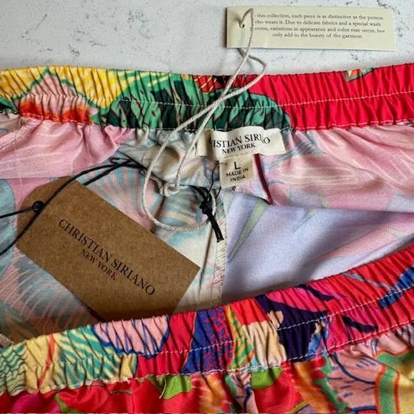 Christian Siriano NEW Gorgeous Colorful Tropical Maxi Skirt Sz Large