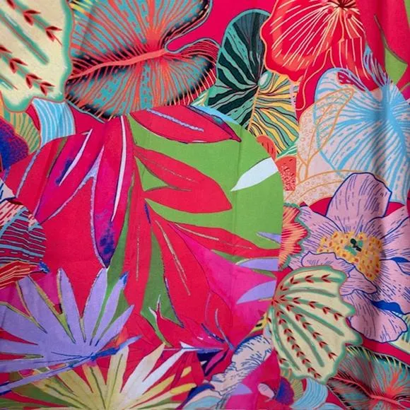 Christian Siriano NEW Gorgeous Colorful Tropical Maxi Skirt Sz Large