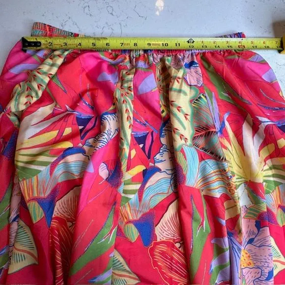 Christian Siriano NEW Gorgeous Colorful Tropical Maxi Skirt Sz Large