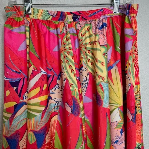 Christian Siriano NEW Gorgeous Colorful Tropical Maxi Skirt Sz Large