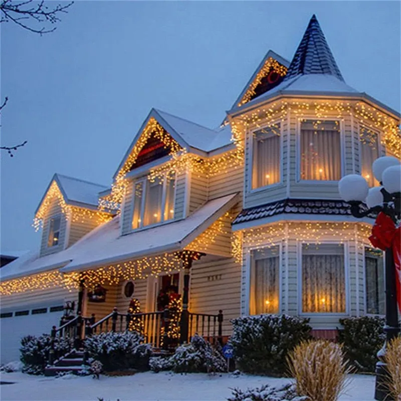 Christmas LED Curtain Icicle String 5M Lights Droop 0.4-0.6m