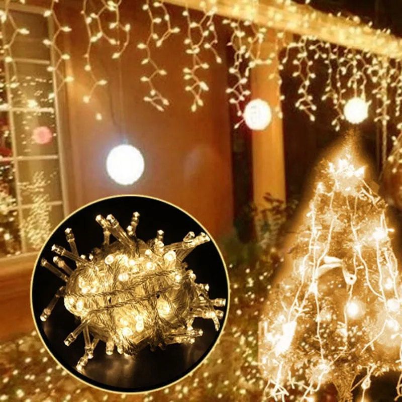 Christmas LED Curtain Icicle String 5M Lights Droop 0.4-0.6m