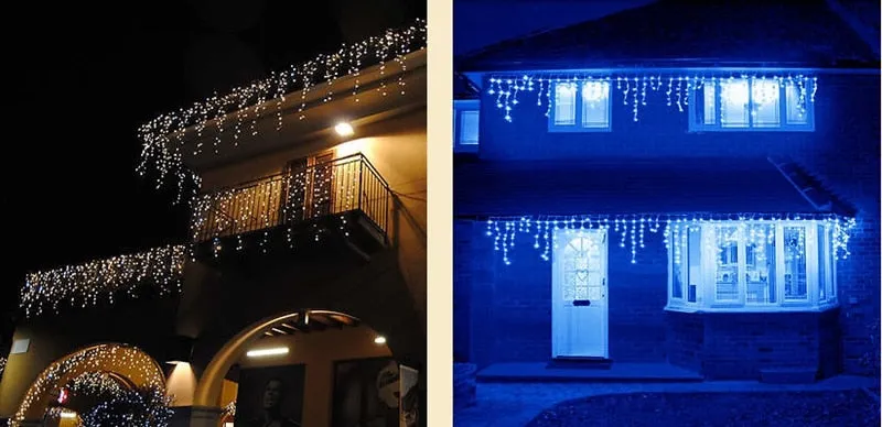 Christmas LED Curtain Icicle String 5M Lights Droop 0.4-0.6m