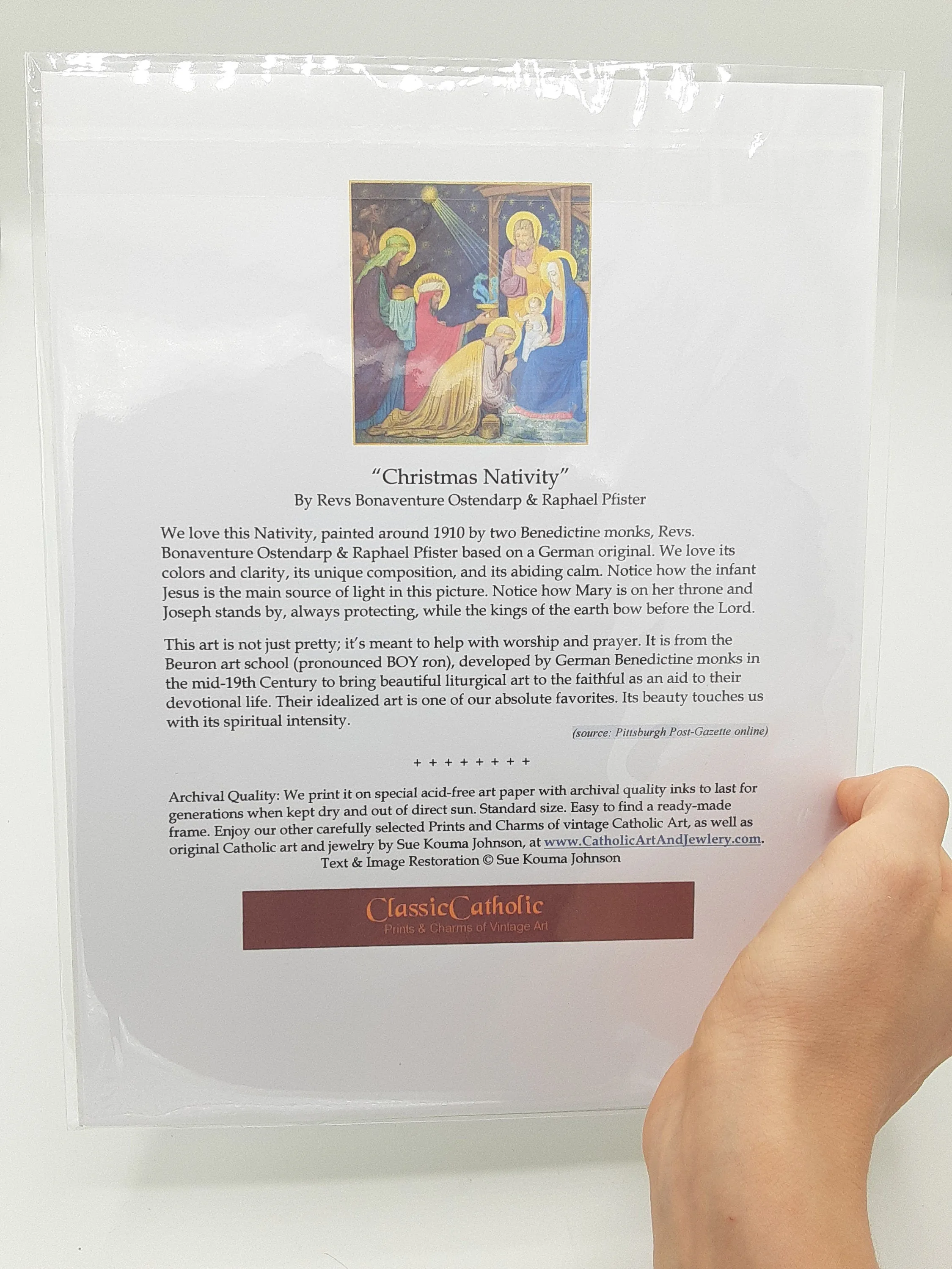 Christmas Nativity by Benedictine monks–8.5x11" – Catholic Art Print – Archival Quality – Christmas Print –