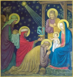Christmas Nativity by Benedictine monks–8.5x11" – Catholic Art Print – Archival Quality – Christmas Print –