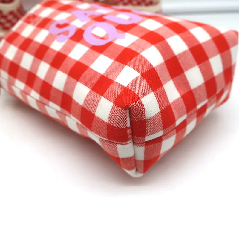 Clare V. x HTH Gingham Mini Tote Red/White Crossbody Bag NEW