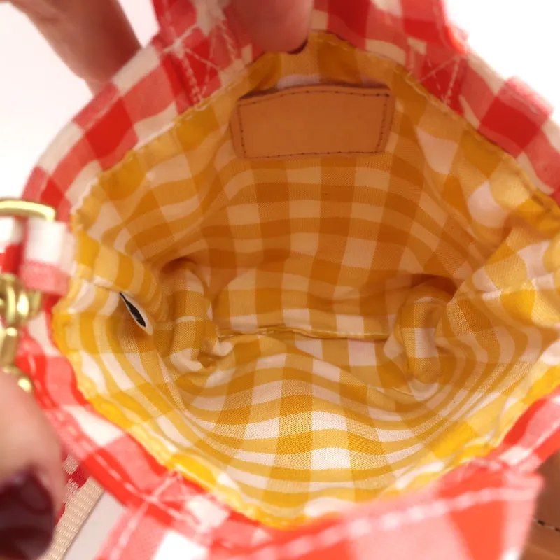 Clare V. x HTH Gingham Mini Tote Red/White Crossbody Bag NEW