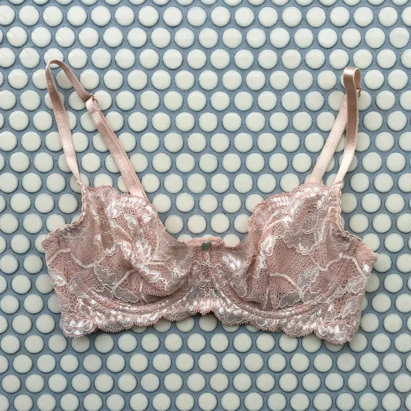 Clo: Fortuna Lace Demi Underwire Bra - Rosa Cuarzo