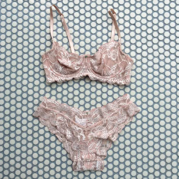 Clo: Fortuna Lace Demi Underwire Bra - Rosa Cuarzo