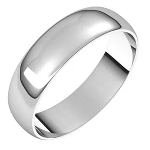 Continuum Sterling Silver 5 mm Half Round Ultra-Light Band Size 9