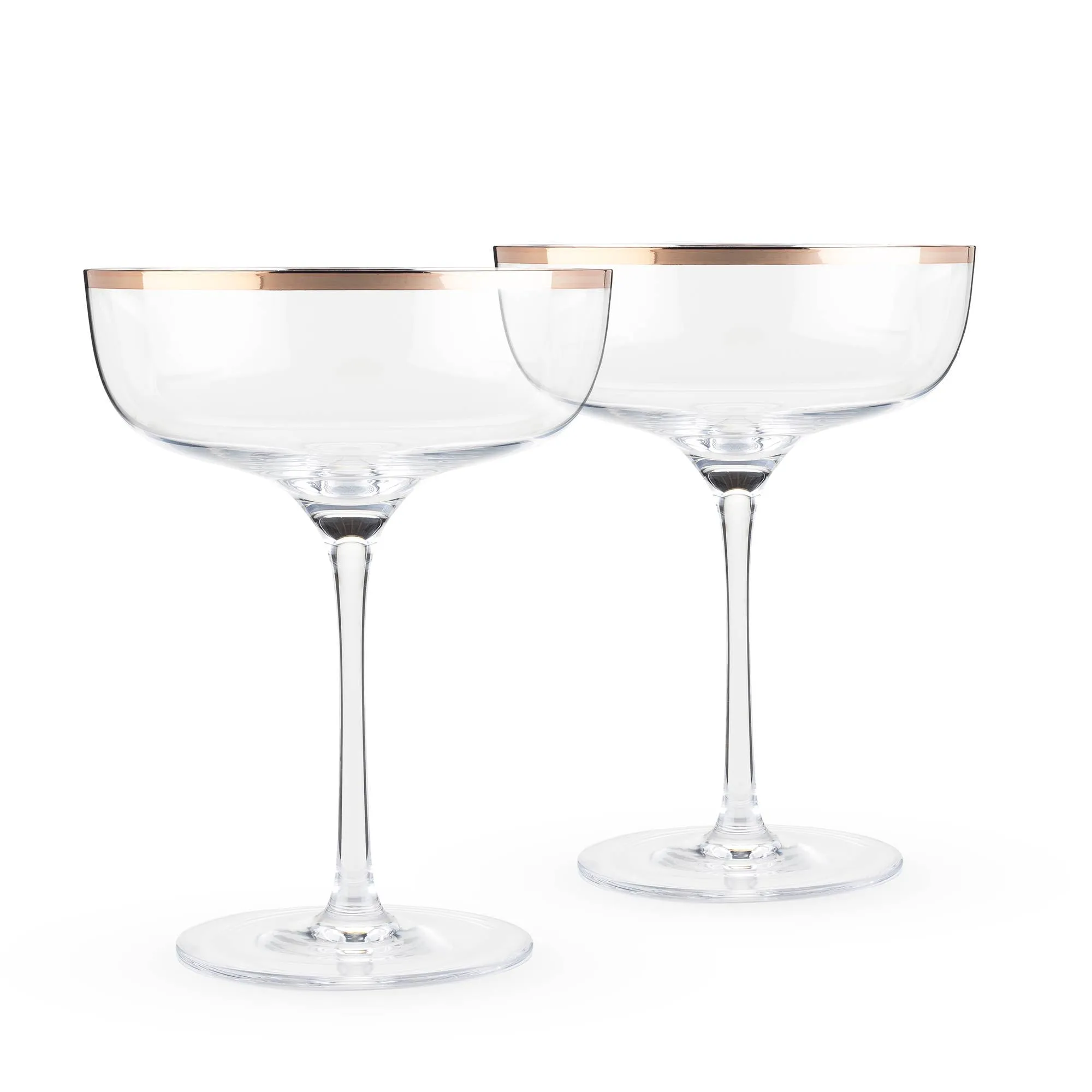 Copper Rim Crystal Coupe Set by Twine®