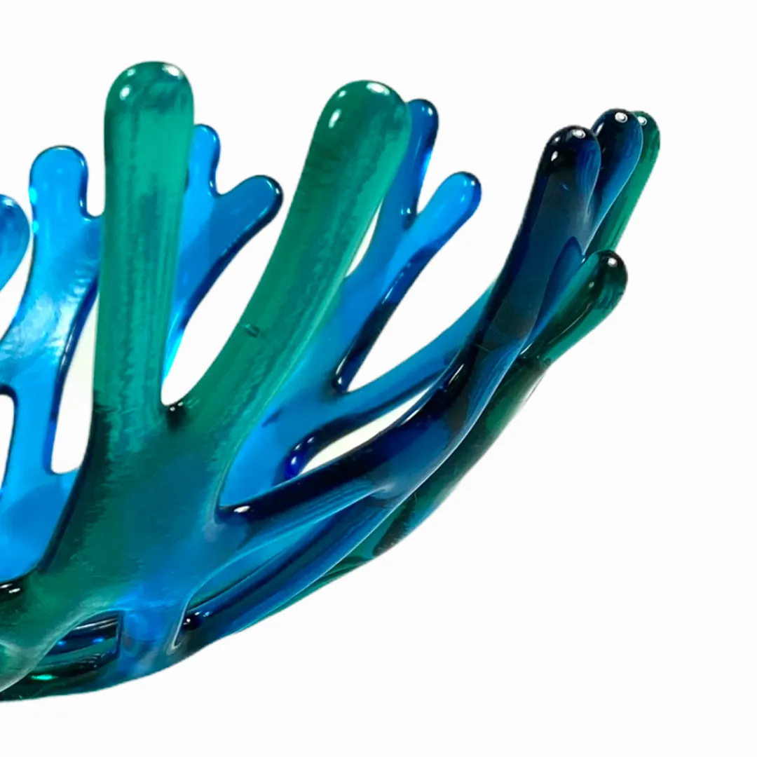 Coral Branch Bowl | Medium Lagoon Mixed Color Glass