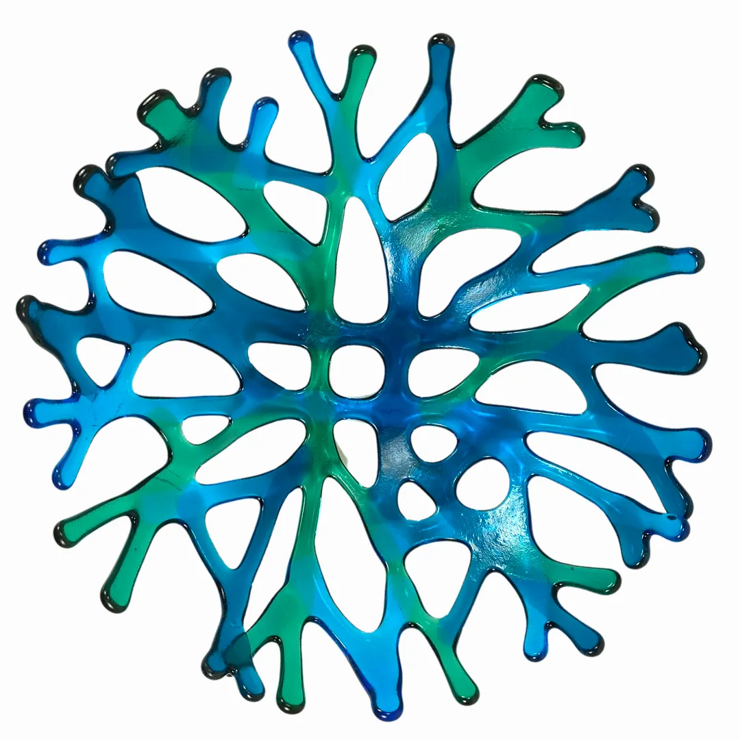 Coral Branch Bowl | Medium Lagoon Mixed Color Glass