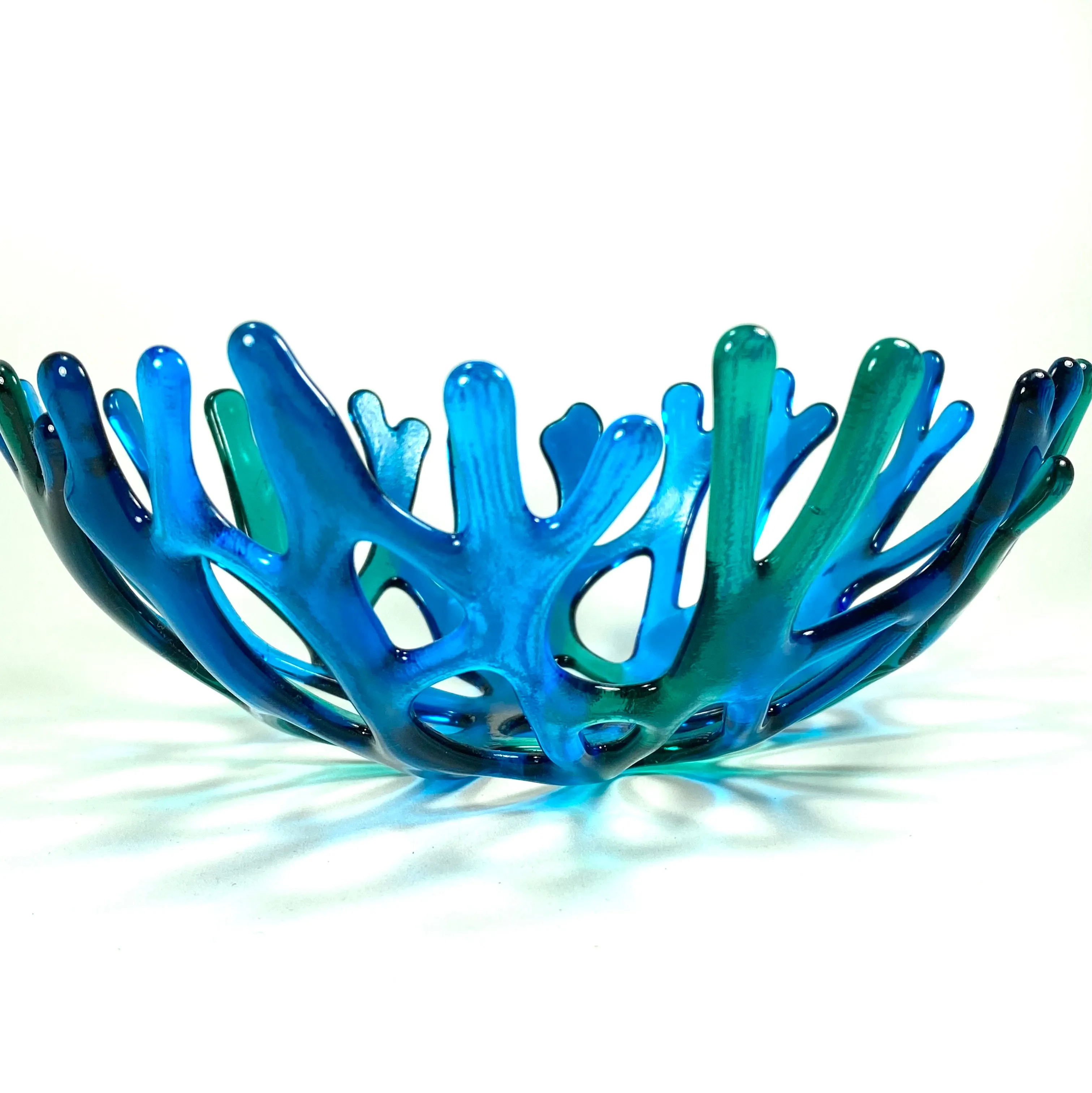 Coral Branch Bowl | Medium Lagoon Mixed Color Glass