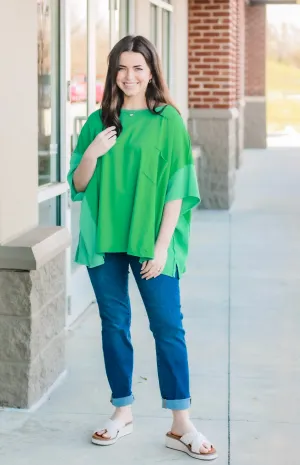 Counting Down to Vacay Kelly Green Top