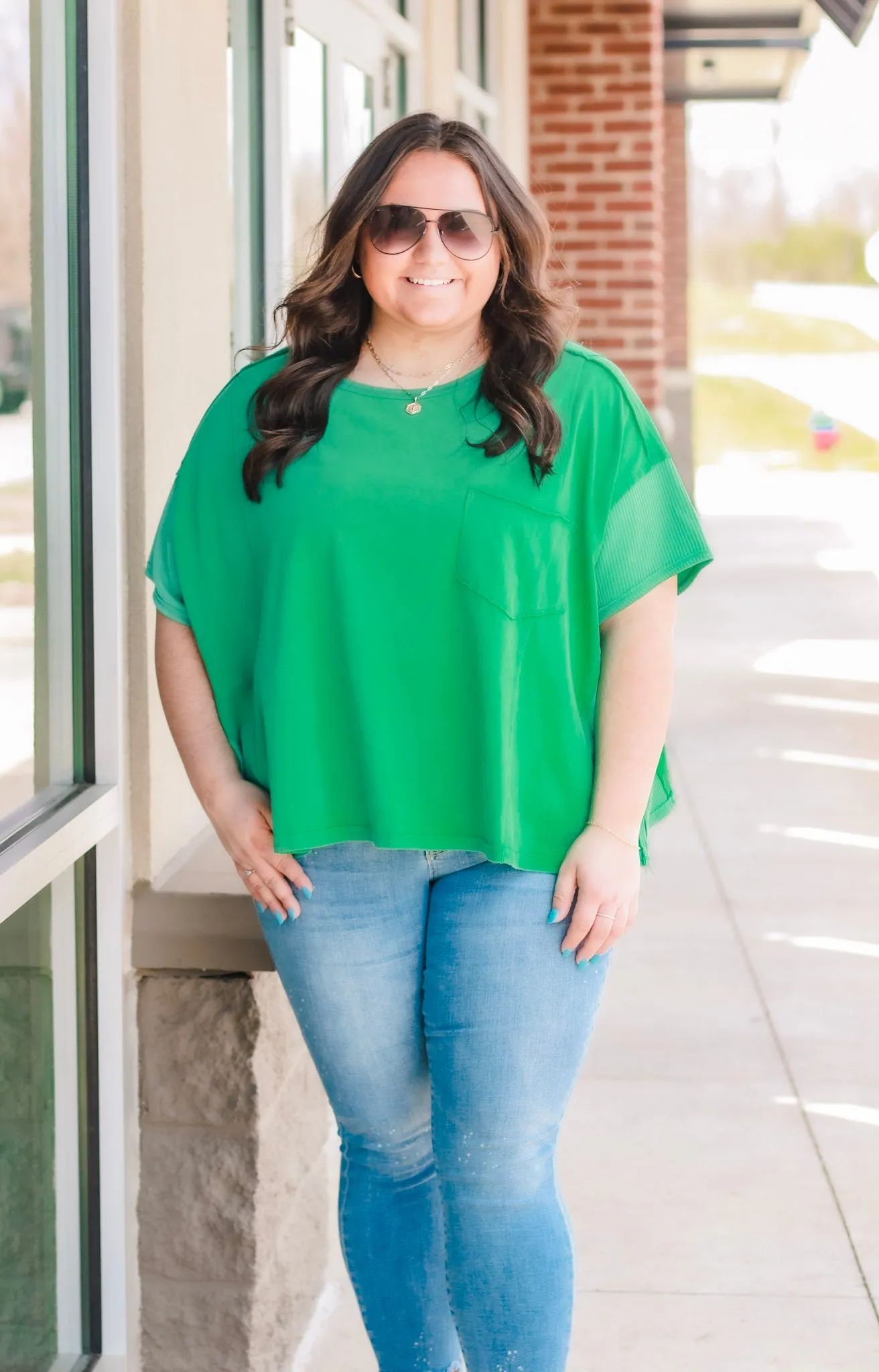 Counting Down to Vacay Kelly Green Top