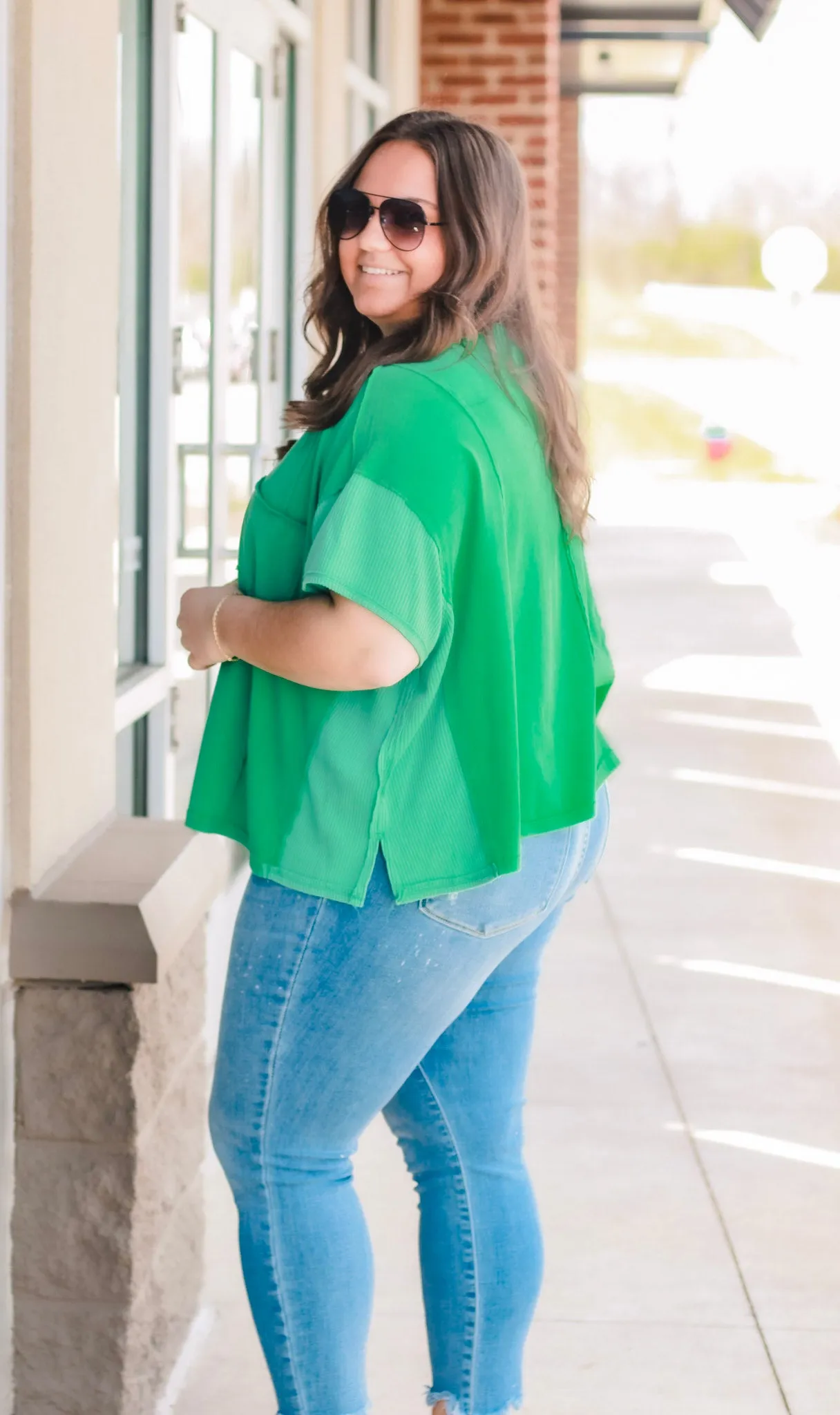 Counting Down to Vacay Kelly Green Top
