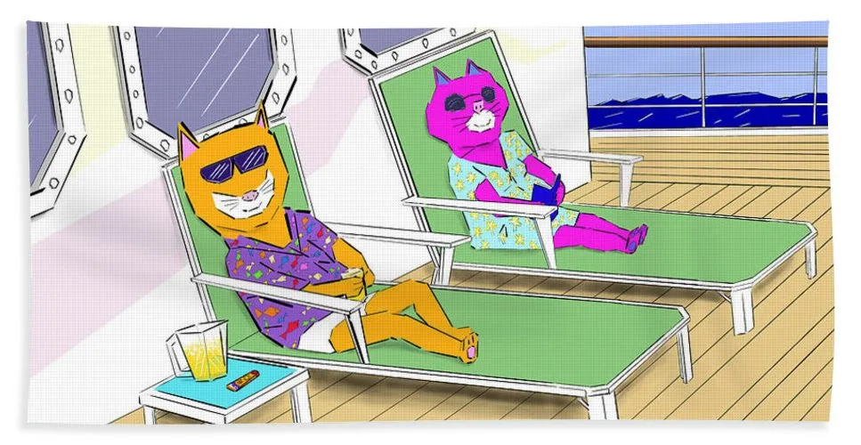 Cruise Cats - Beach Towel