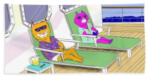Cruise Cats - Beach Towel