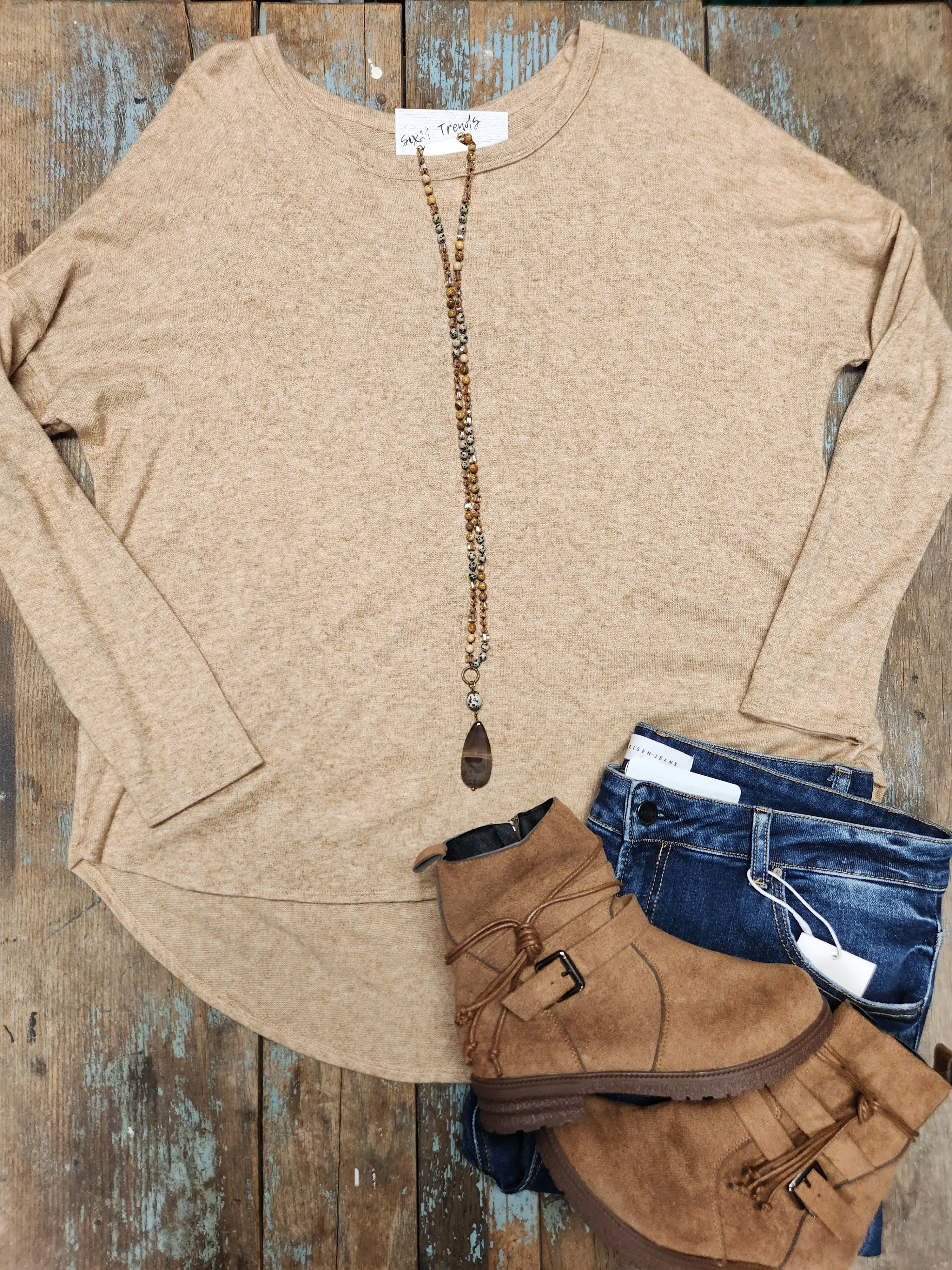 Curvy Long Sleeve Scoop Neck