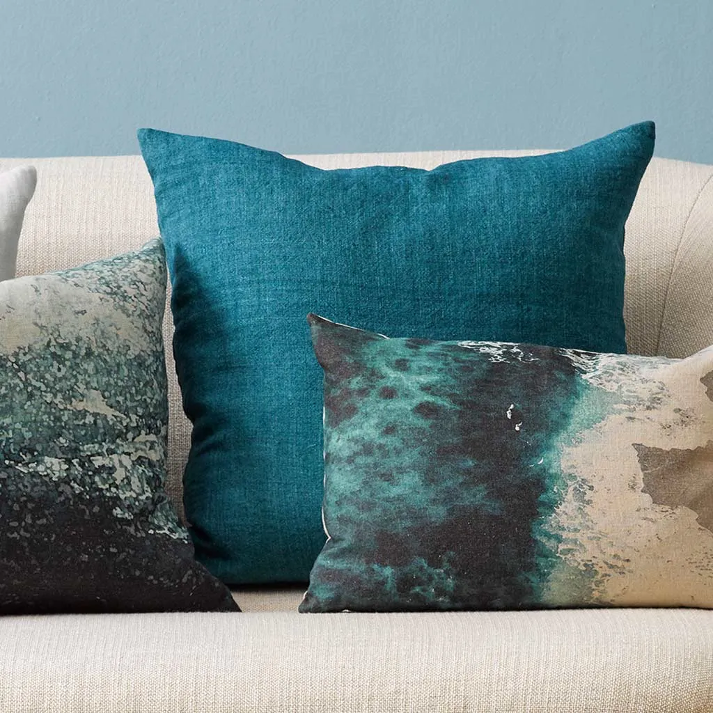Cushion w Feather Inner - Indira - Baltic Sea