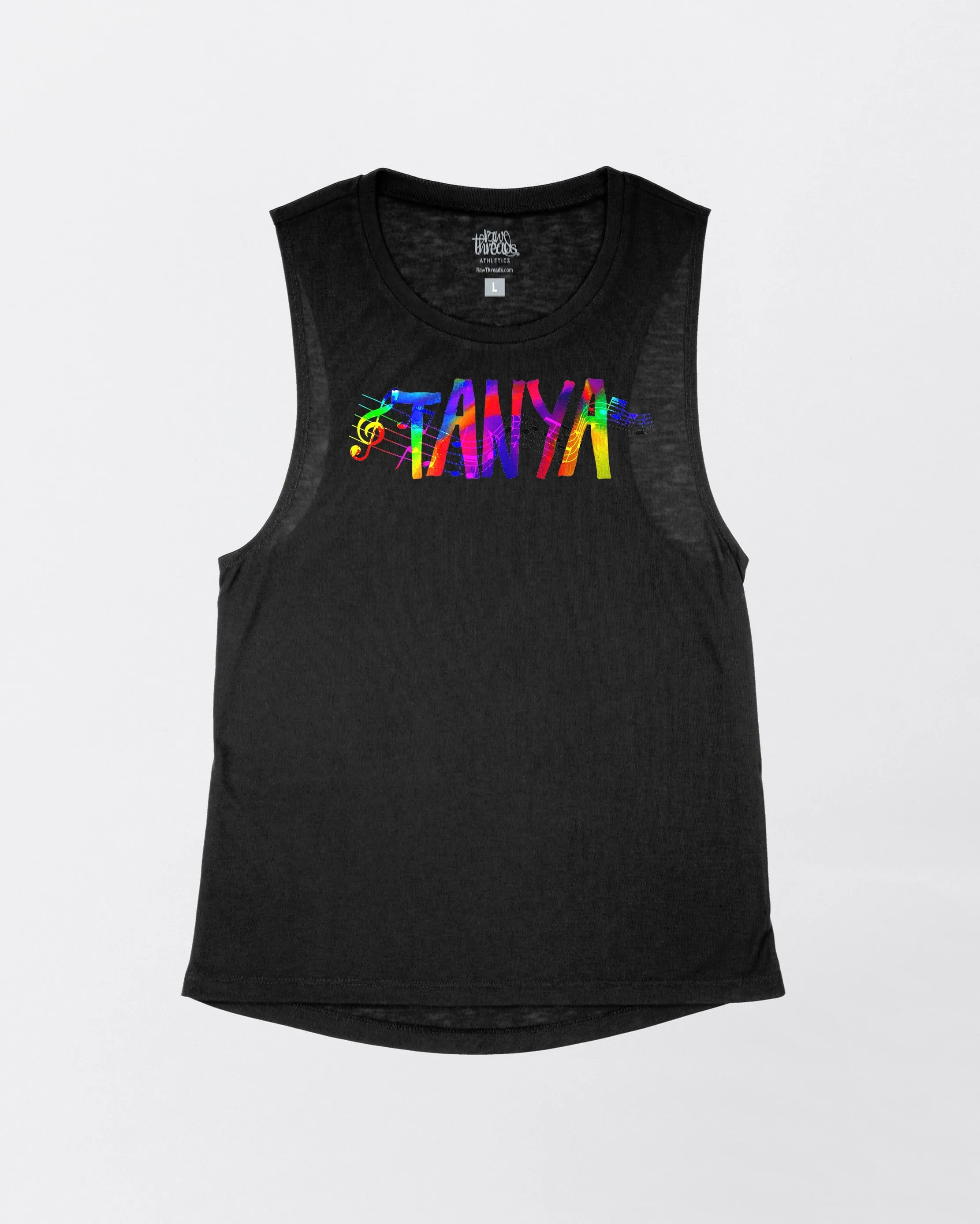 Custom NAME Front Music and Harmony Flowy Tank