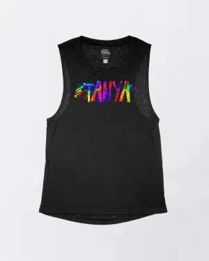 Custom NAME Front Music and Harmony Flowy Tank