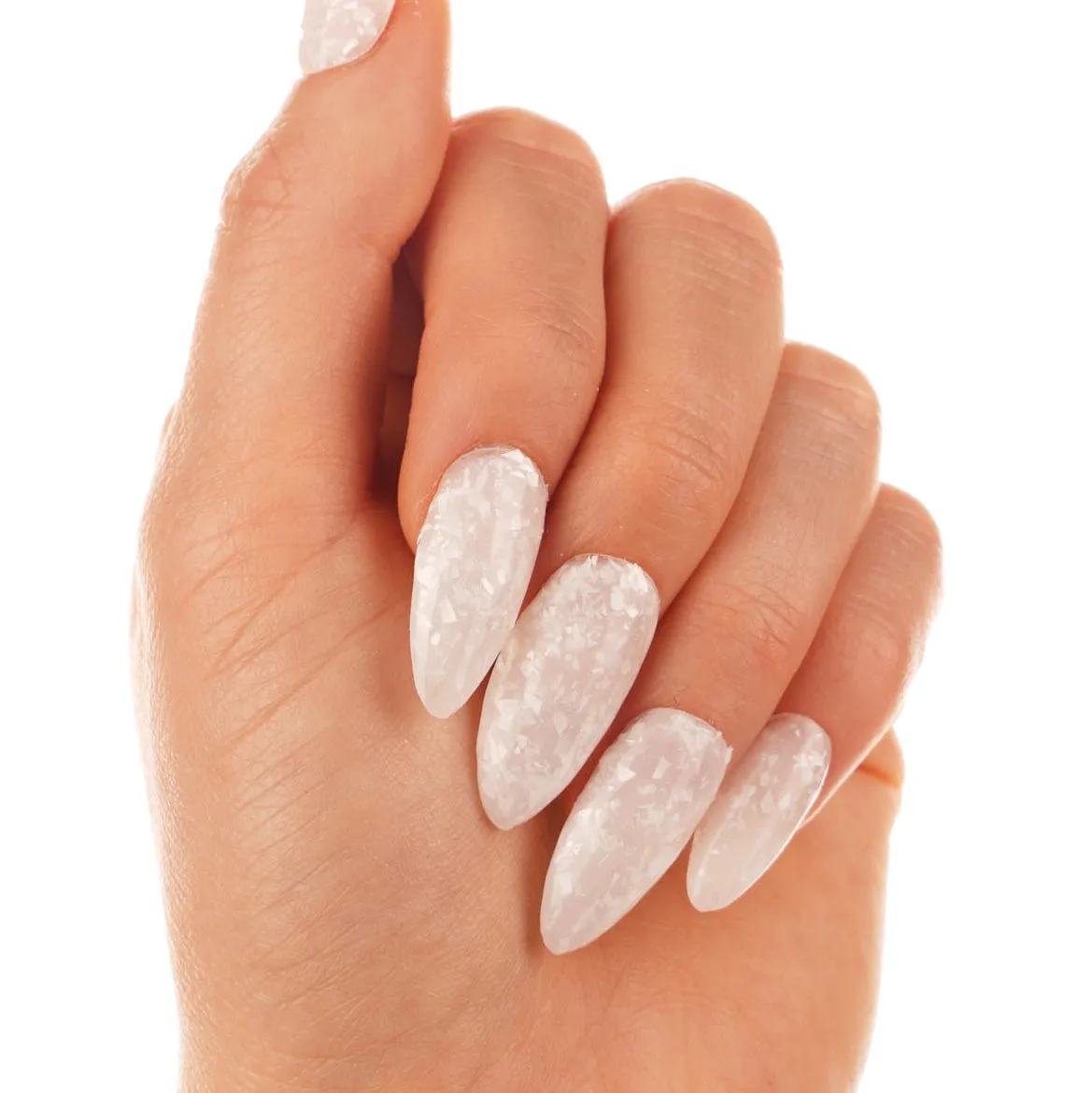 D807 Miss Resilient White Flake Dip Powder