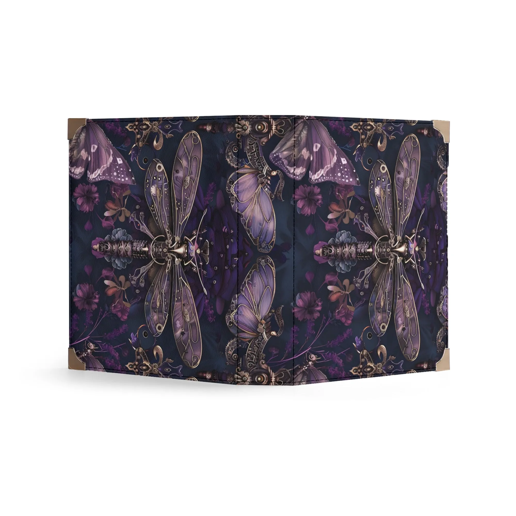 Dark Dragonfly Steampunk Book Cover Crossbody Bag – Unique Book Lovers Purse for Carrying Books, Tablets, & Journals
